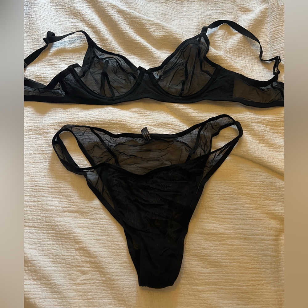 Blush Elegant Black Sheer Lingerie Set